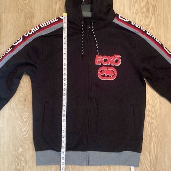 Y2K Streetwear Zip Hoodie Large NWT Ecko Logo Tape 2000s Hip-Hop - Picture 10 of 14